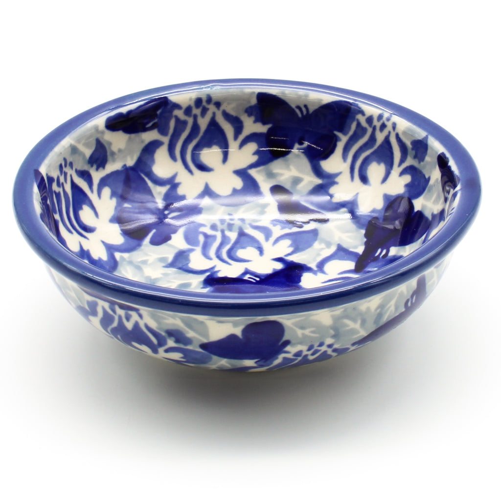 Shallow Soy Bowl in Blue Butterfly