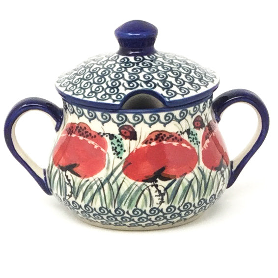 Family Style Sugar Bowl 14 oz in Polish Poppy