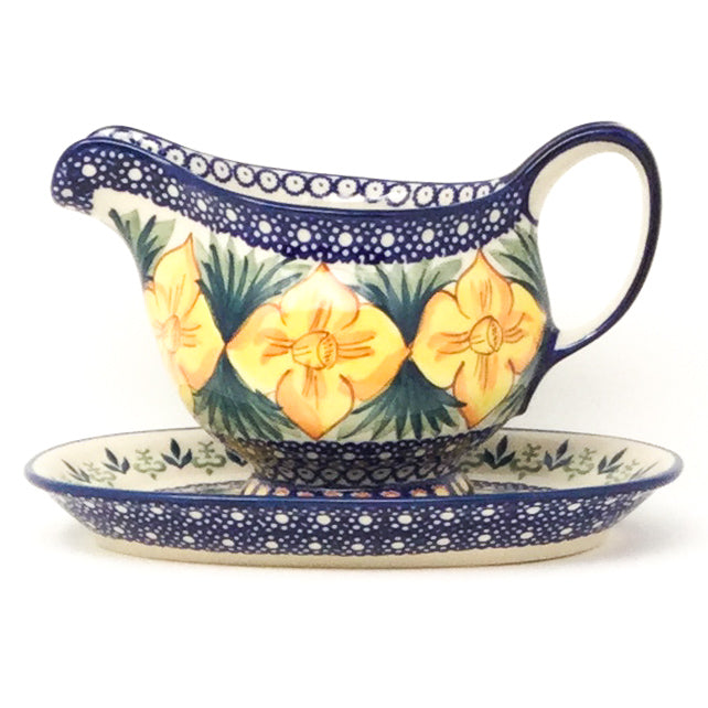 Gravy Boat w/Tray 1 qt in Daffodils