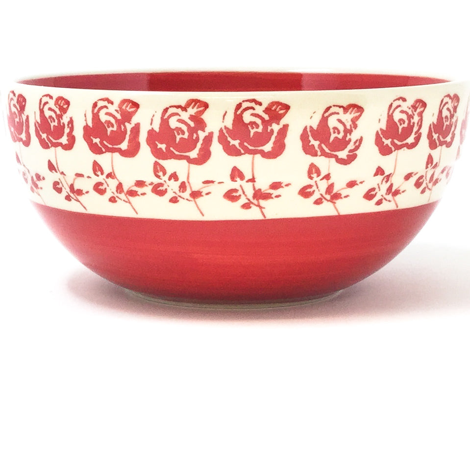 Soup Bowl 24 oz in Red Rose