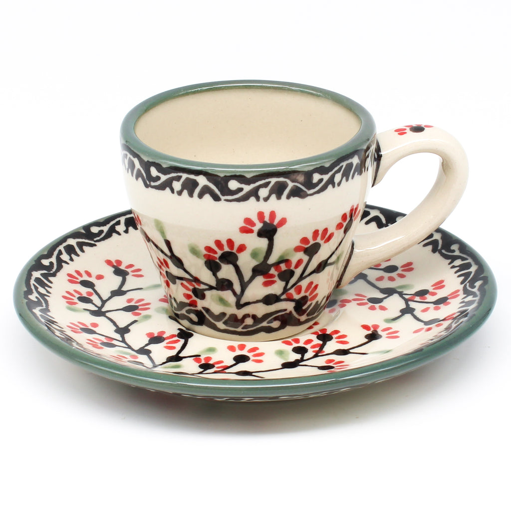 Espresso Cup w/Saucer 2 oz in Japanese Cherry