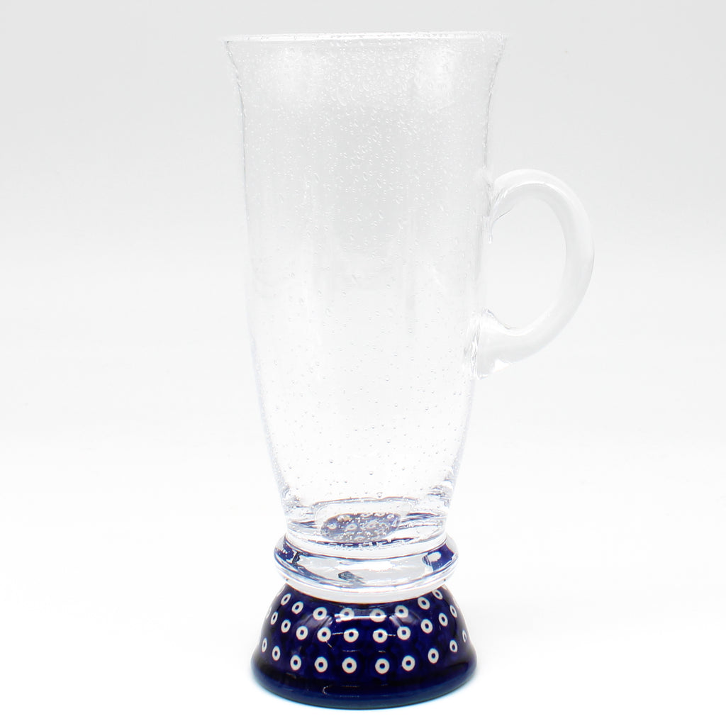 Latte/Irish Coffee Glass in Blue Elegance