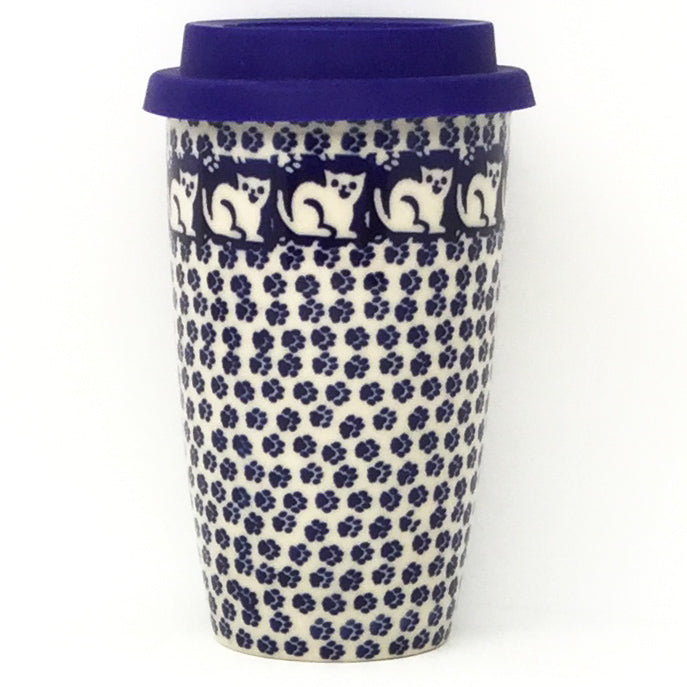 Travel Cup 14 oz in Blue Cats