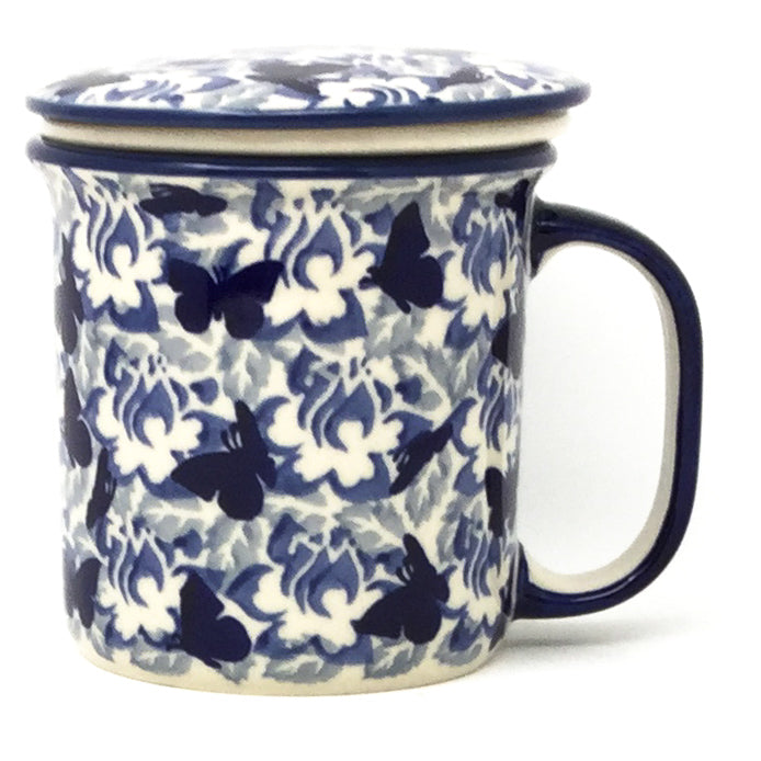 Straight Cup w/Infuser & Cover 12 oz in Blue Butterfly