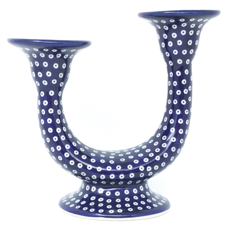 Double Candle Holder in Blue Elegance