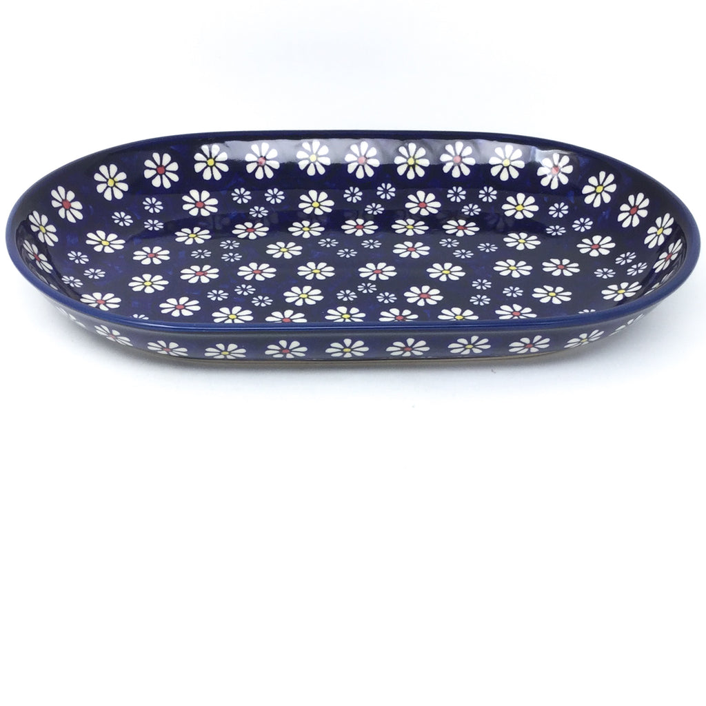 Md Oval Platter in Flowers on Blue