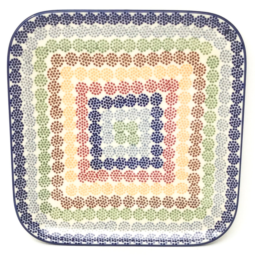 Square Sushi Plate 8.5" in Modern Dots