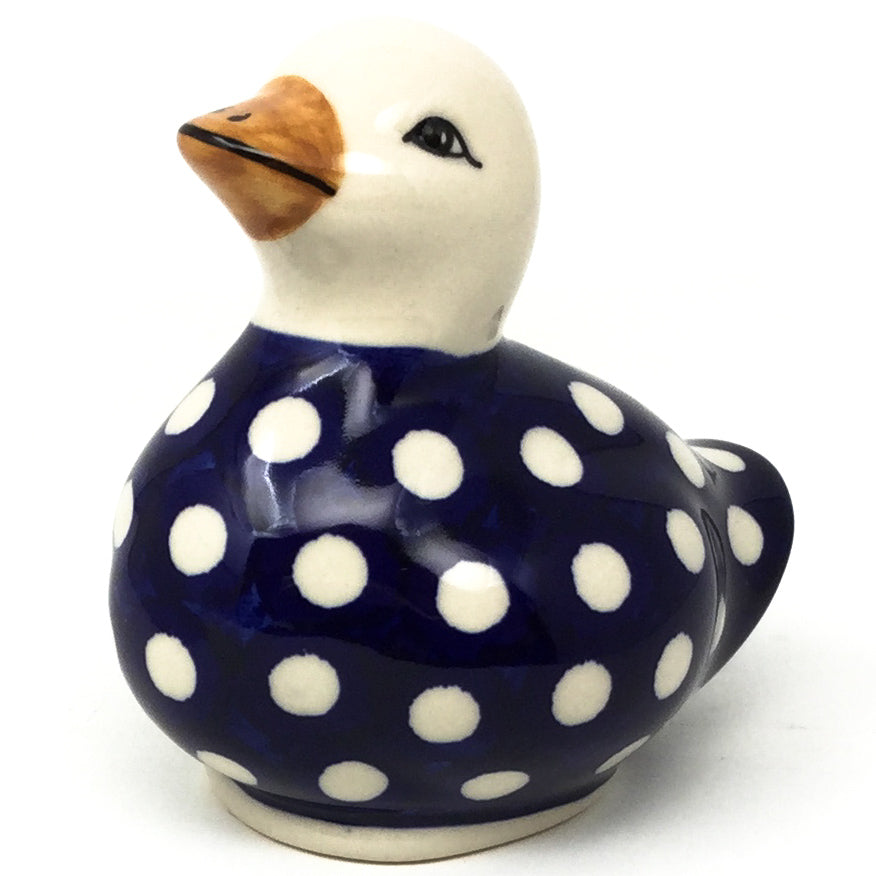 Lg Duck-Miniature in White Polka-Dot