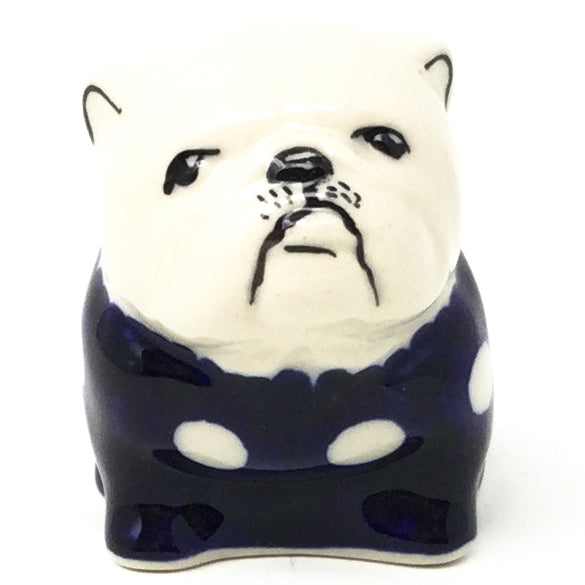 Bulldog-Miniature in White Polka-Dot