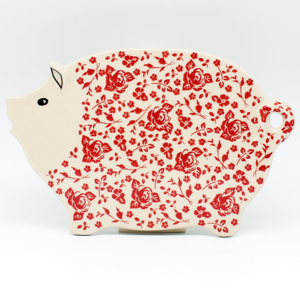 Piggy Cutting Board in Antique Red