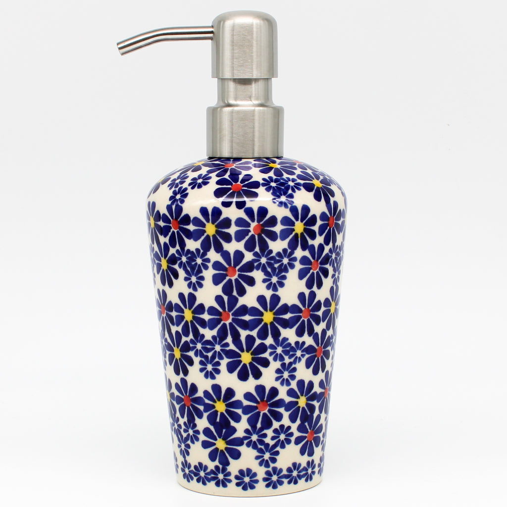 Soap Dispenser in Flowers on White