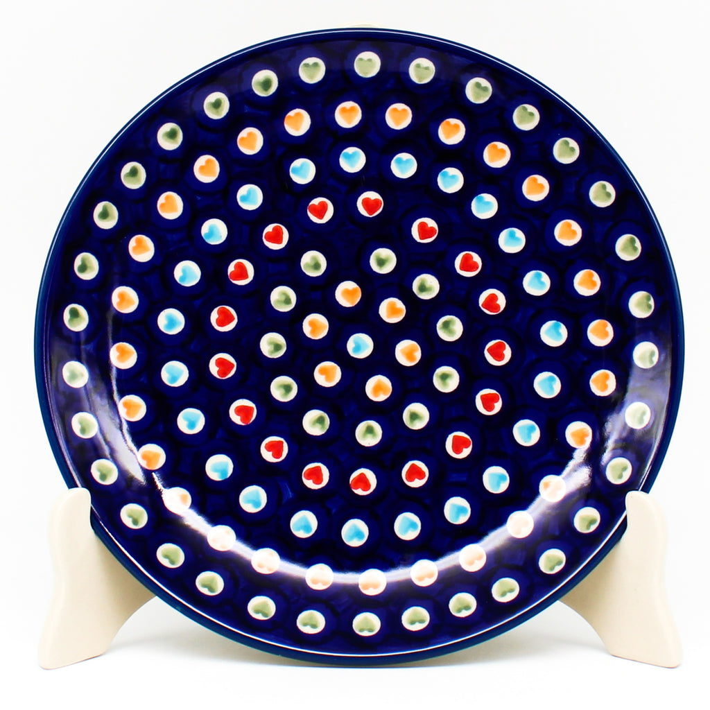 Luncheon Plate in Multi-Colored Hearts