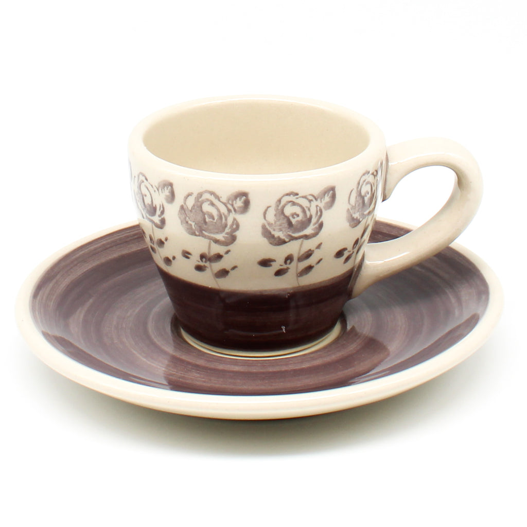 Espresso Cup w/Saucer 2 oz in Gray Rose