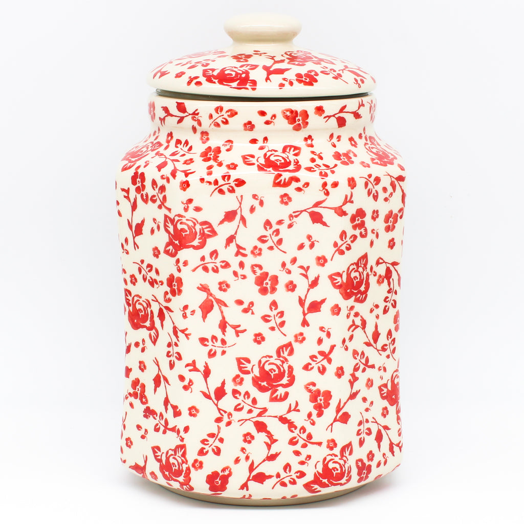 Lg Airtight Canister in Antique Red