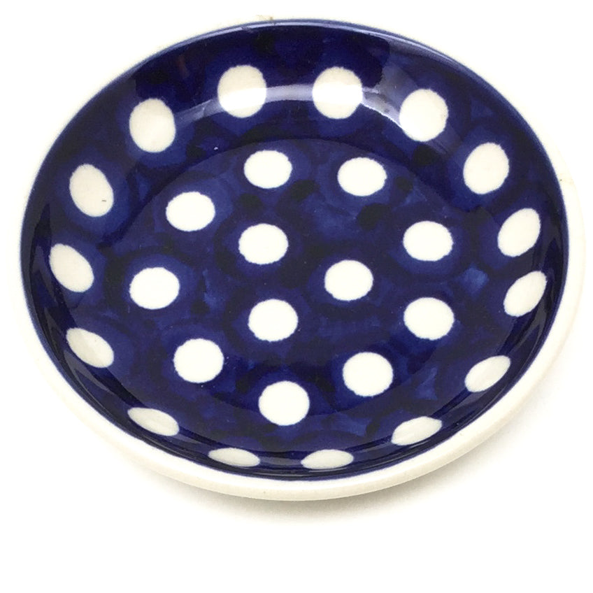 Teabag Plate in White Polka-Dot
