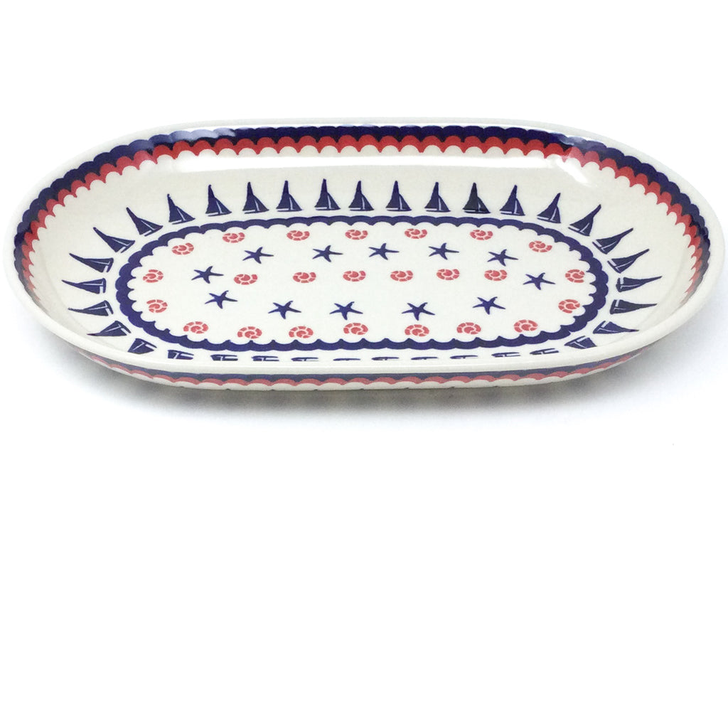 Md Oval Platter in Blue Sail