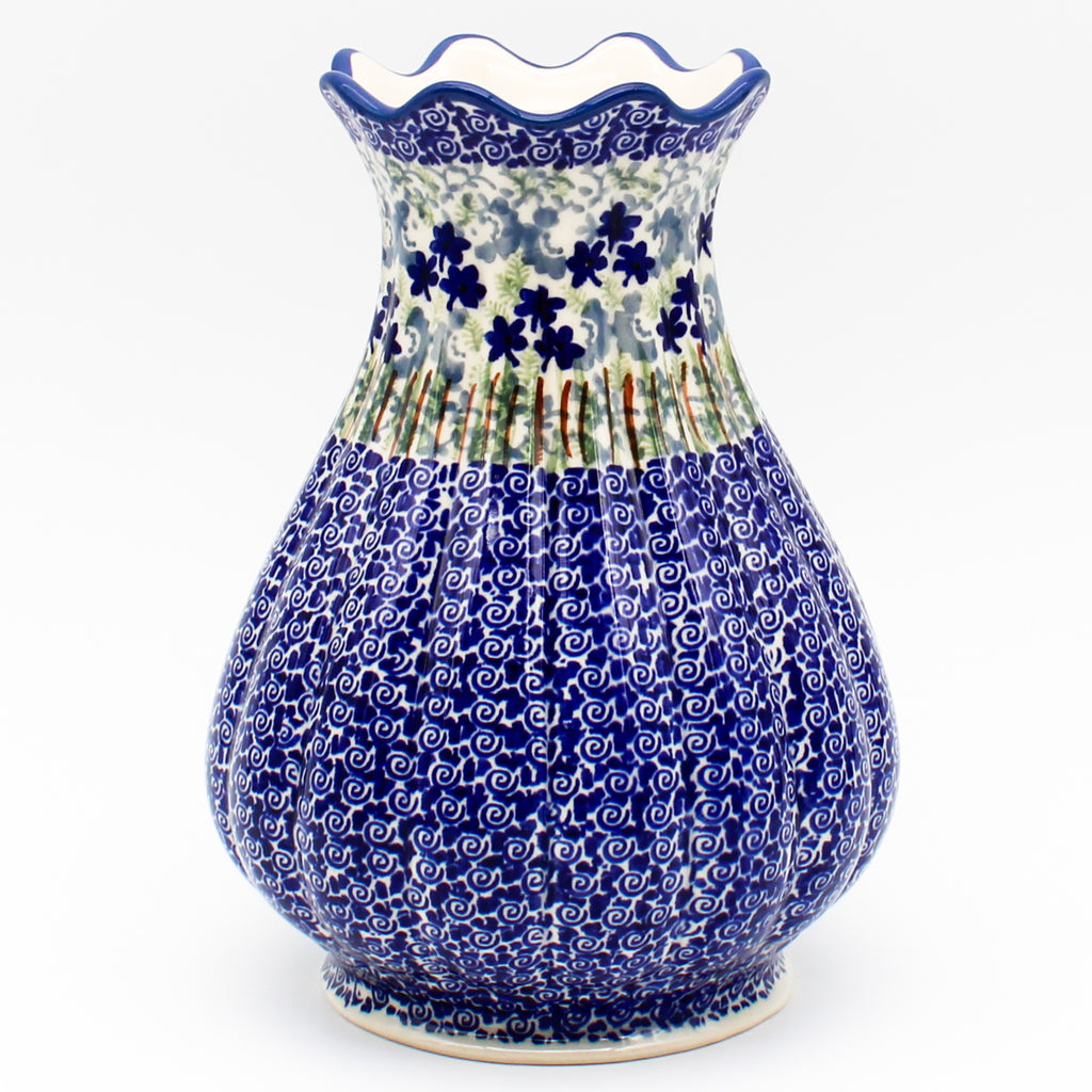 Scalloped Vase in Alpine Blue