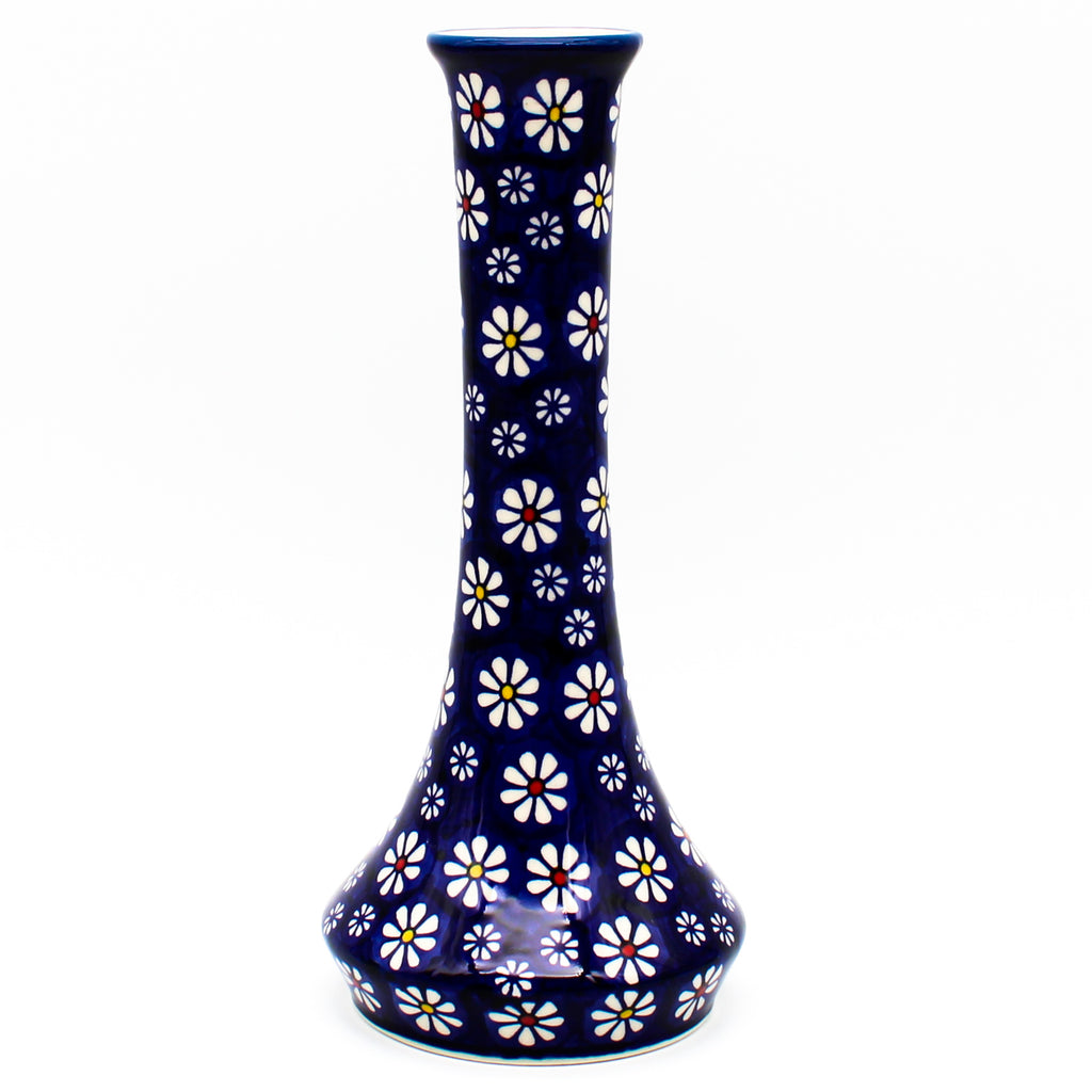 Bud Vase in Flowers on Blue