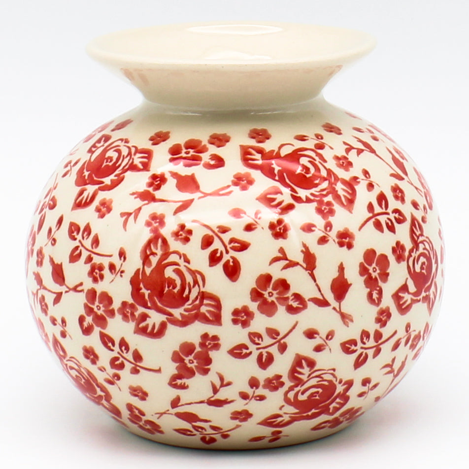 Round Vase in Antique Red