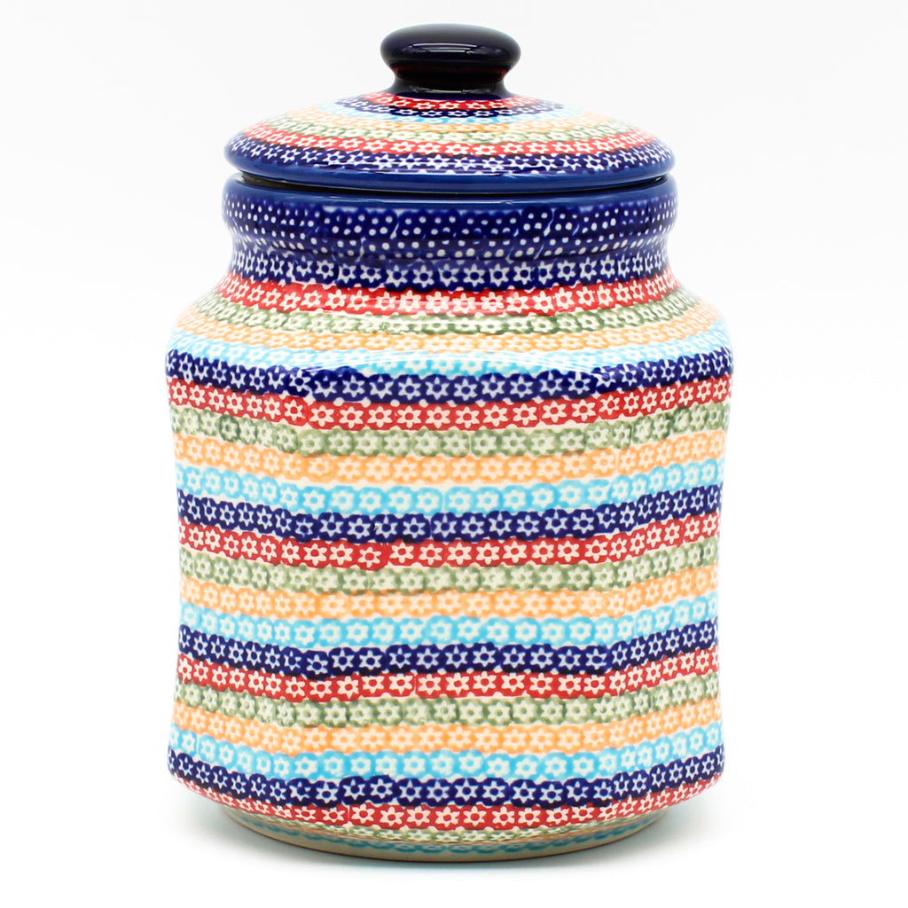 Sm Airtight Canister in Multi-Colored Flowers