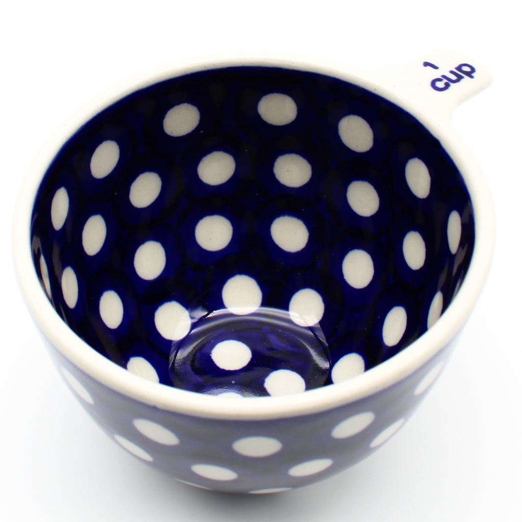 Measuring Cup- 1 Cup in White Polka-Dot
