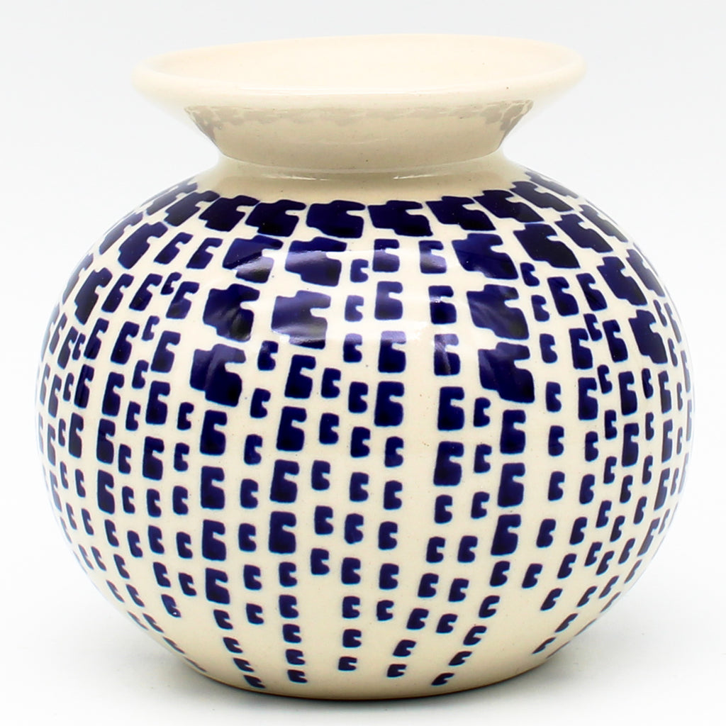 Round Vase in Blue Rain