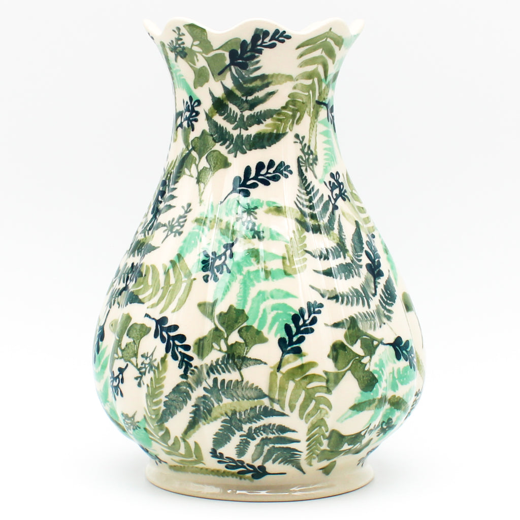 Scalloped Vase in Ferns