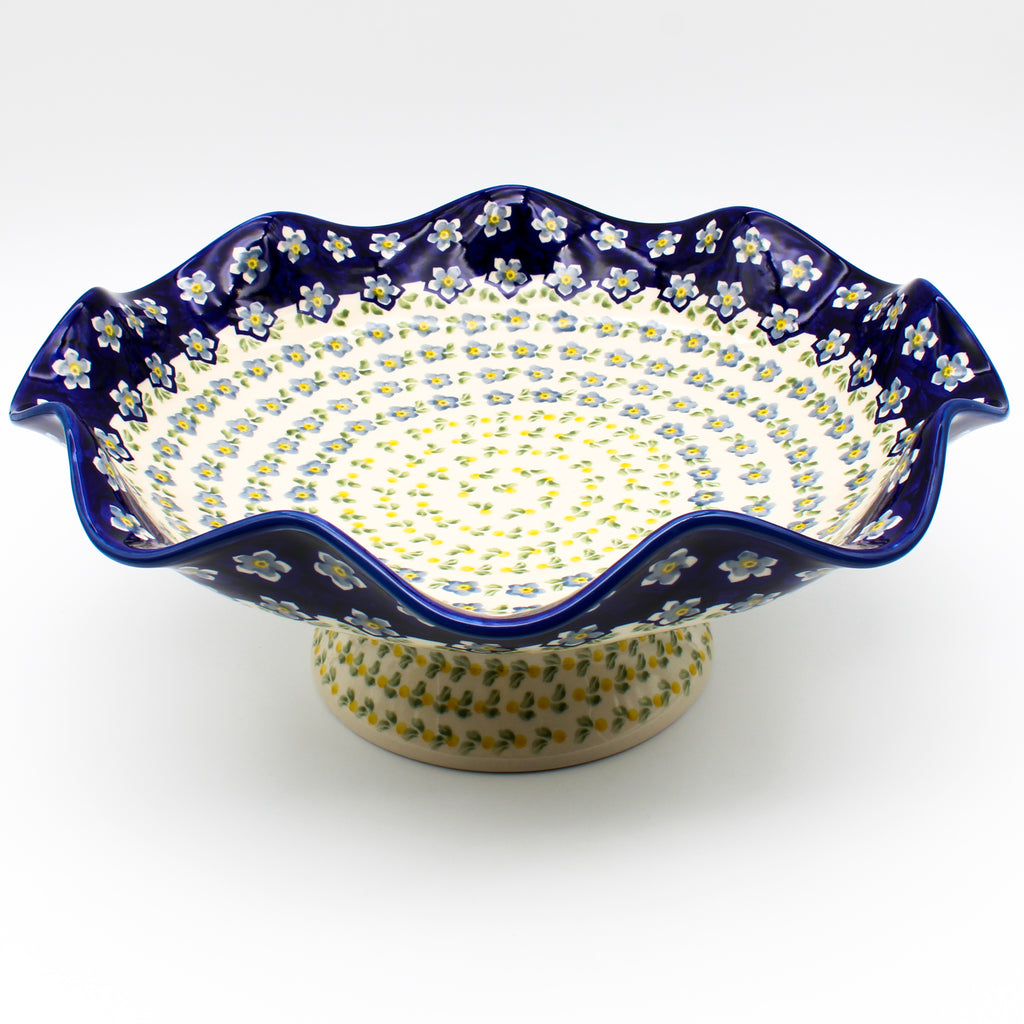 Fluted Pedestal Bowl in Periwinkle