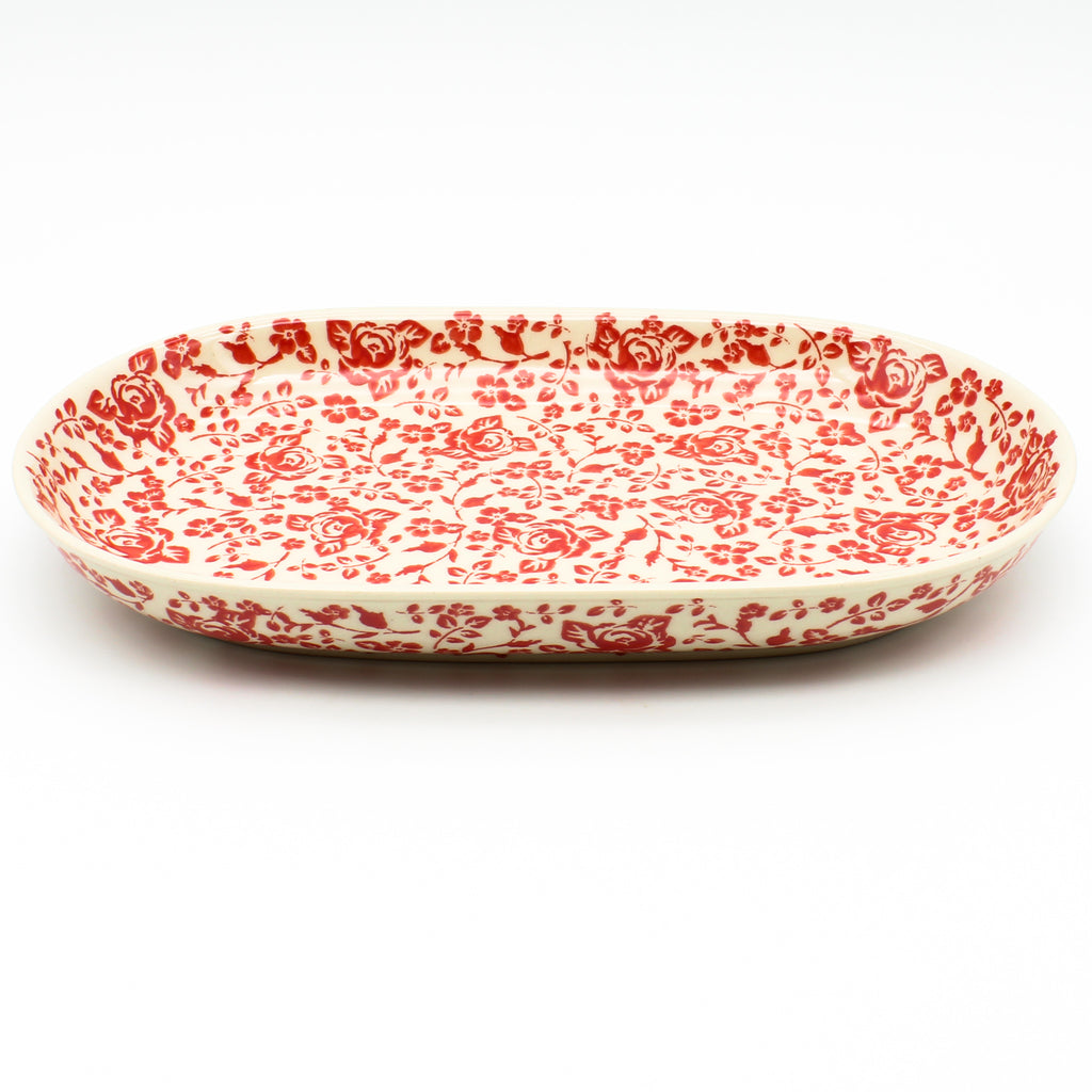 Sm Oval Platter in Antique Red