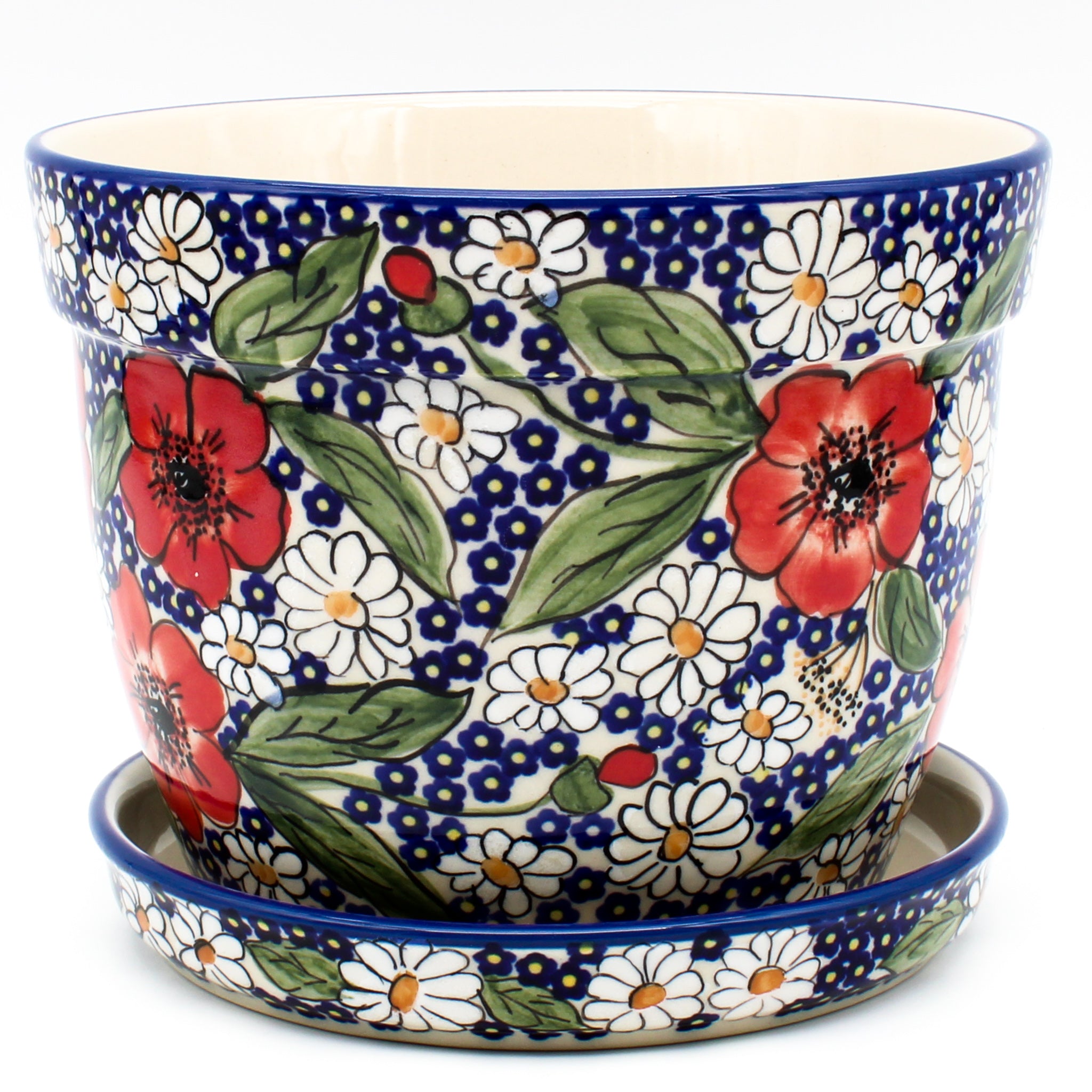 lg plant pots Lg Flower Pot w/Plate in Endless Garden – Janelle Imports