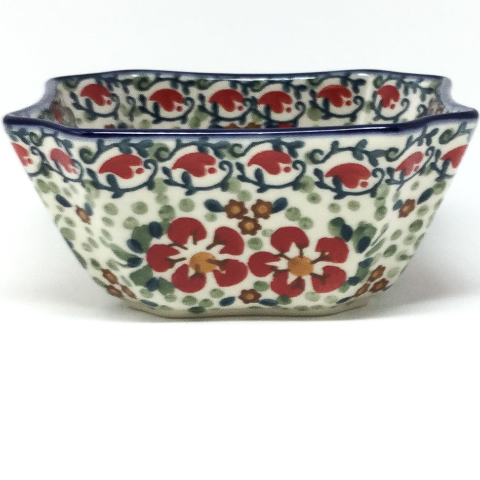 Square Soup Bowl 16 oz in Red Poppies