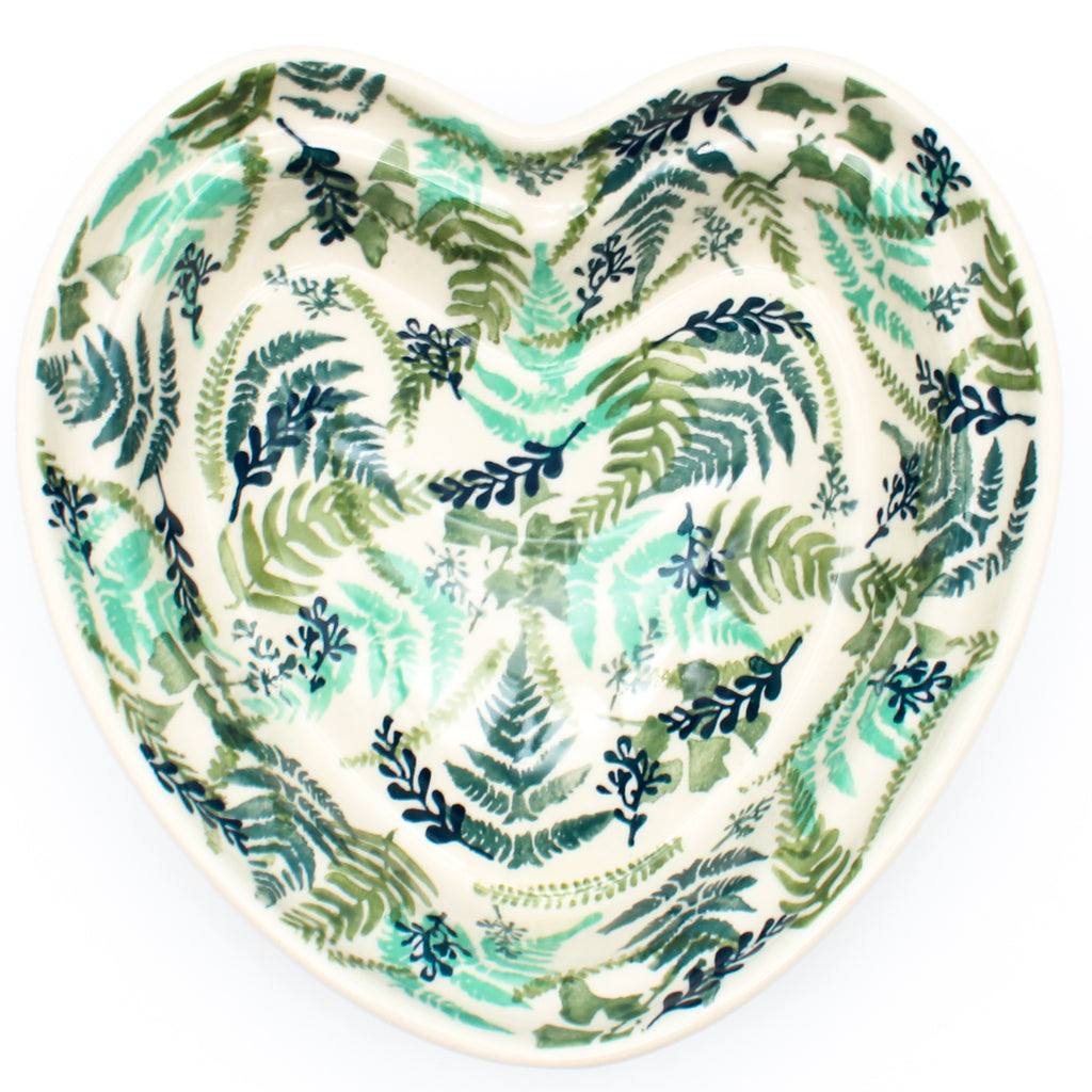 Lg Hanging Heart Dish in Ferns