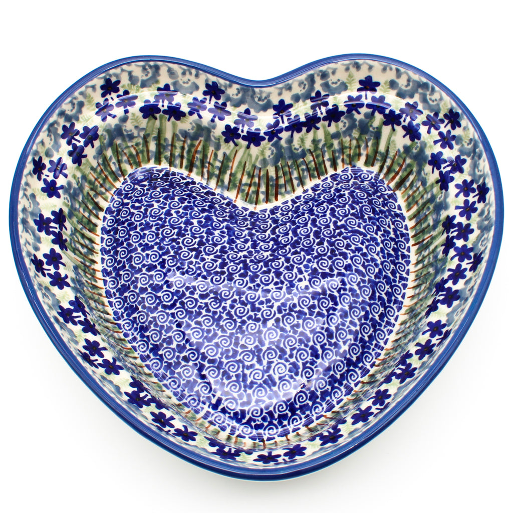 Lg Hanging Heart Dish in Alpine Blue