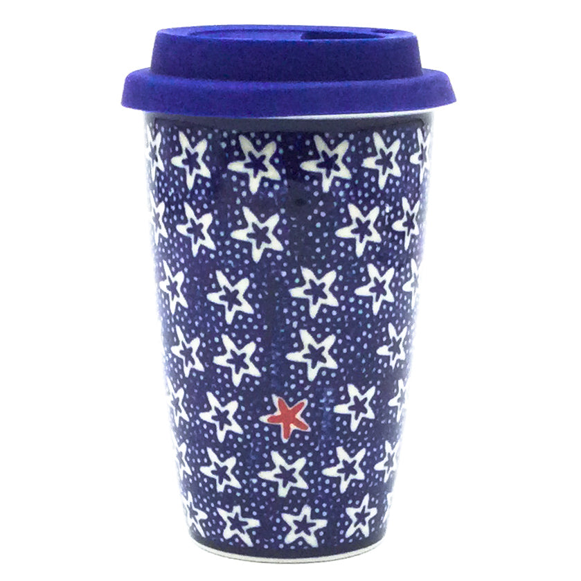 Travel Cup 14 oz in Red Starfish