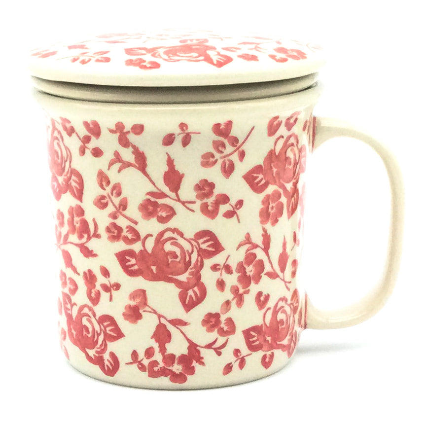 Straight Cup w/Infuser & Cover 12 oz in Antique Red