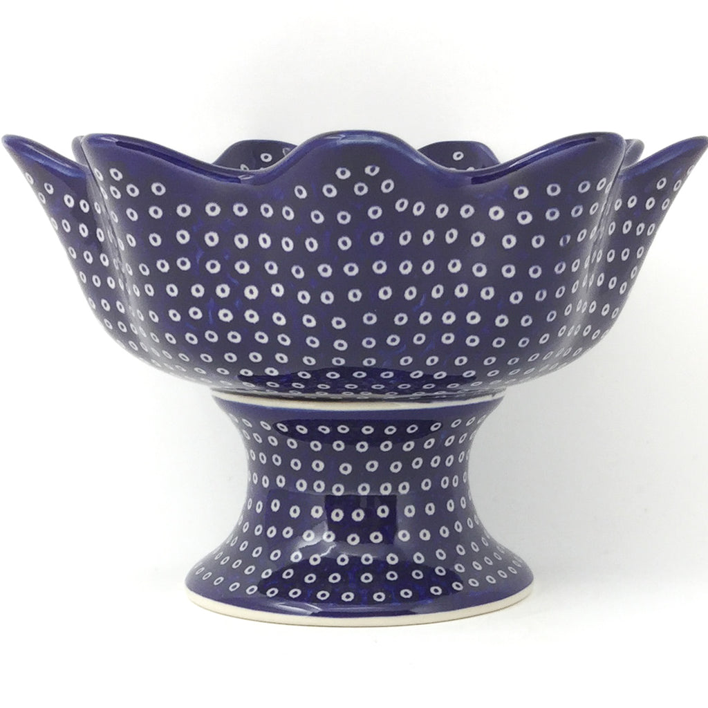 Pedestal Berry Bowl in Blue Elegance