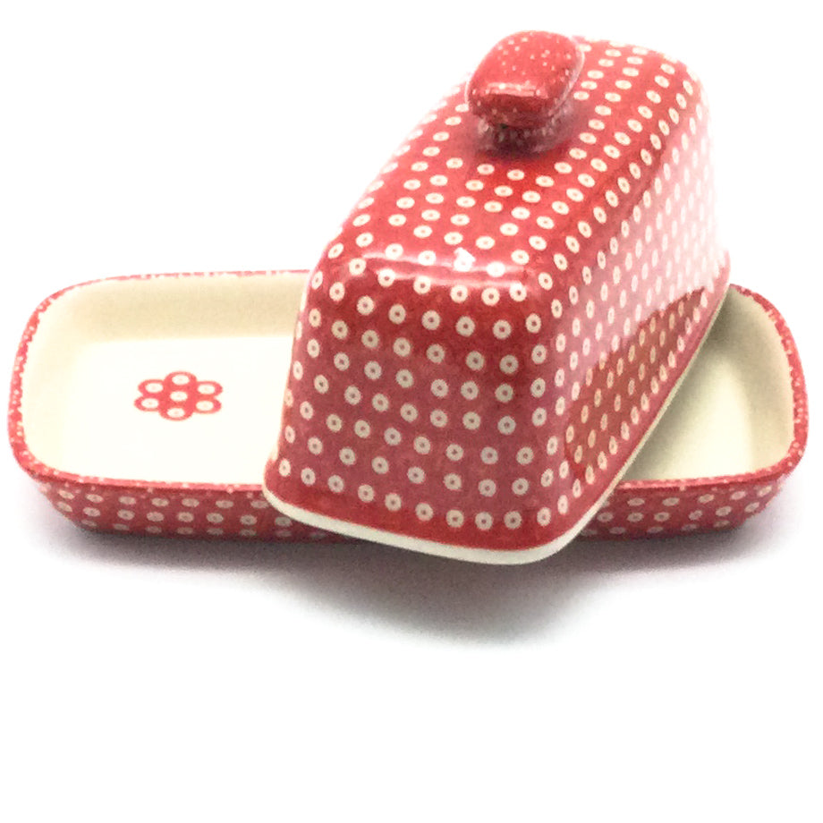 Butter Dish in Red Elegance