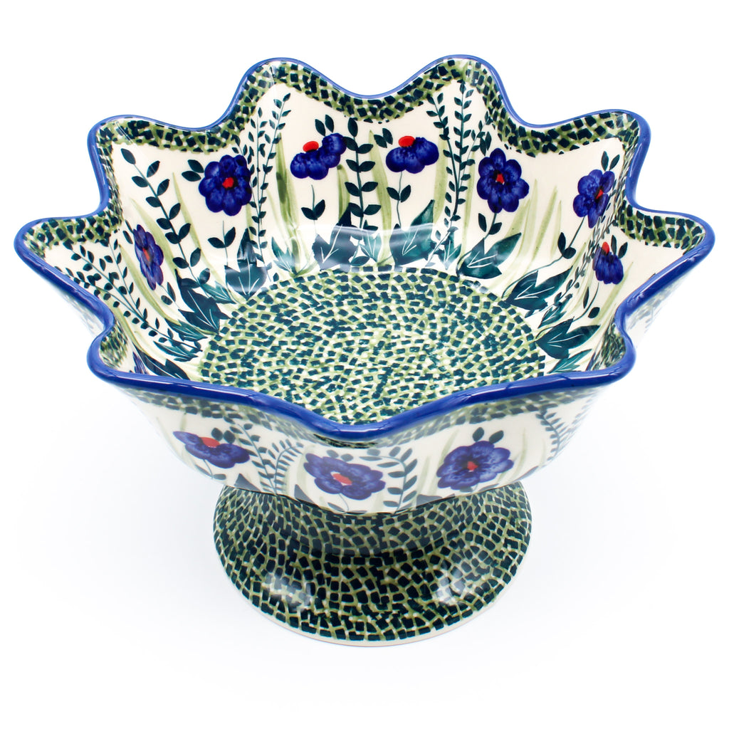 Pedestal Berry Bowl in Gil's Blue