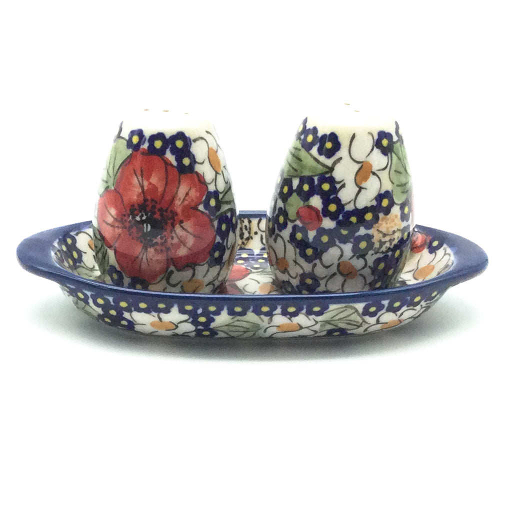 Salt & Pepper Set w/Tray in Endless Garden