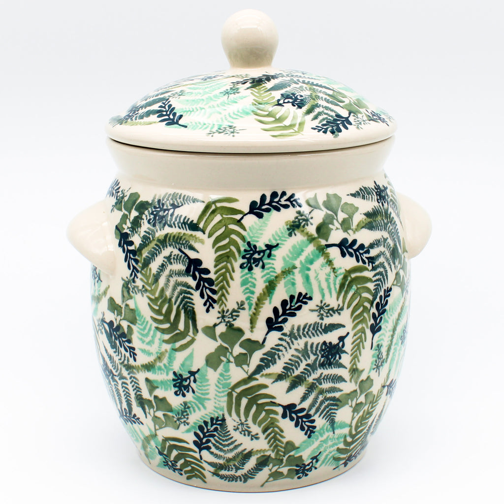 Lg Canister w/Handles in Ferns