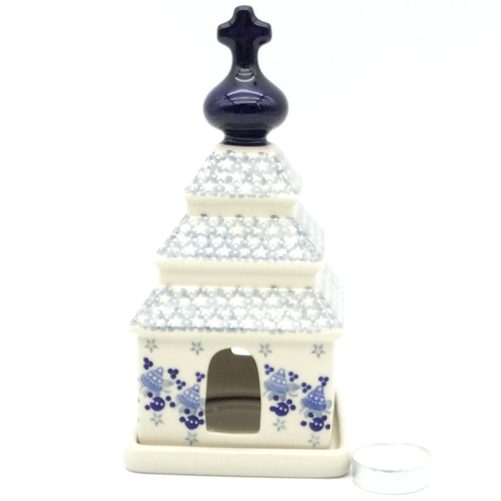 Church Tea Candle Holder in Holiday Bells