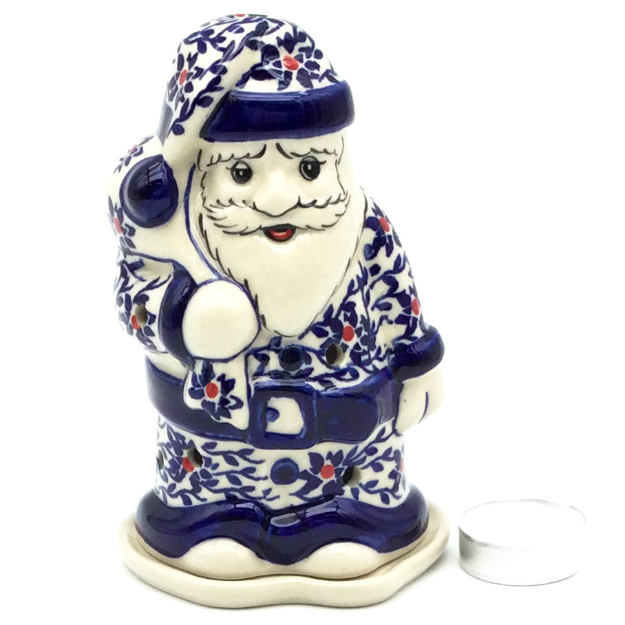 Santa Tea Candle Holder in Touch of Red