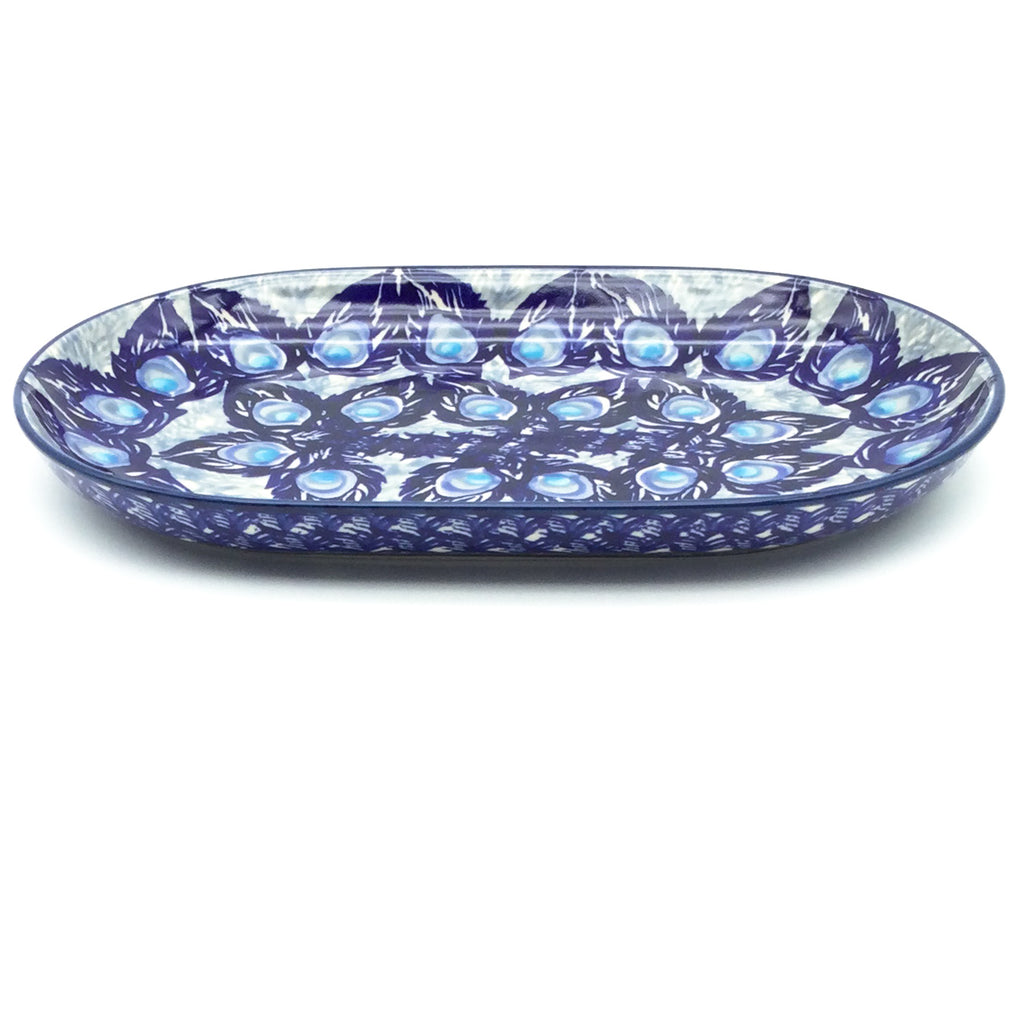 Tiny Oval Platter in Peacock Glory