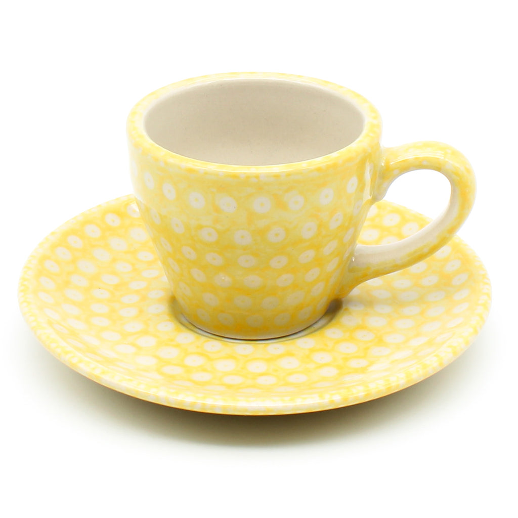 Espresso Cup w/Saucer 2 oz in Yellow Elegance