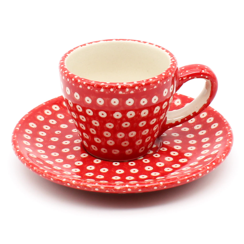 Espresso Cup w/Saucer 2 oz in Red Elegance
