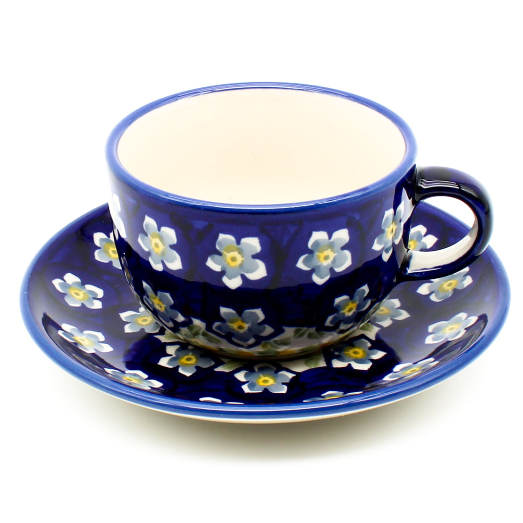 Cappuccino Cup w/Saucer 6.5 oz in Periwinkle