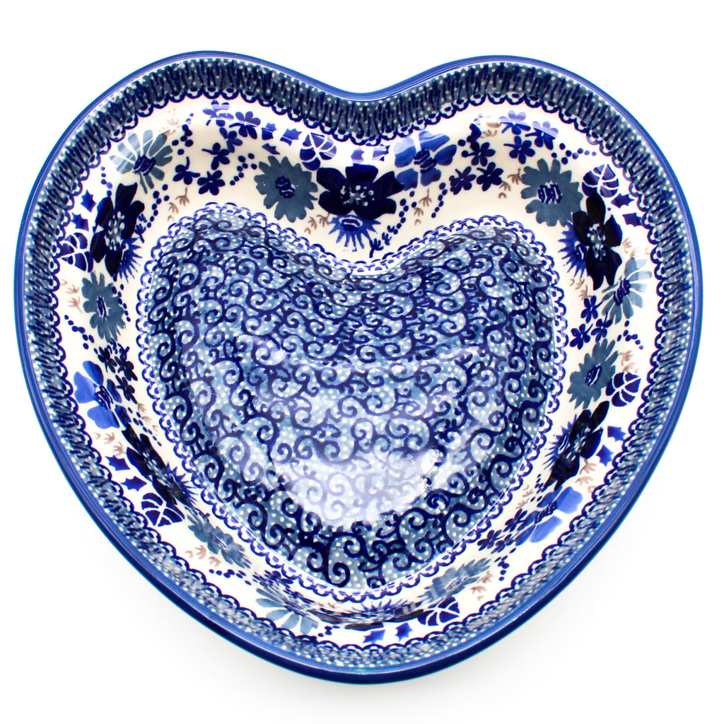 Lg Hanging Heart Dish in Stunning Blue