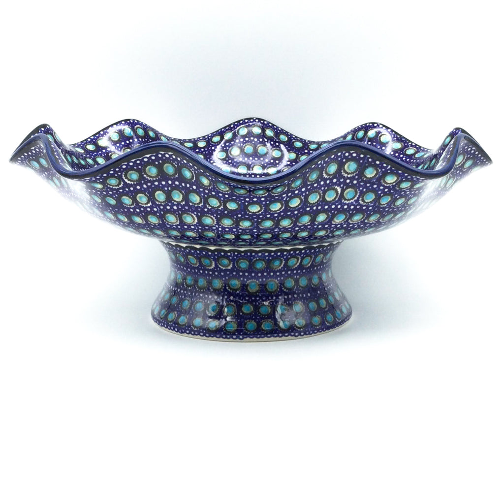 Fluted Pedestal Bowl in Blue Moon