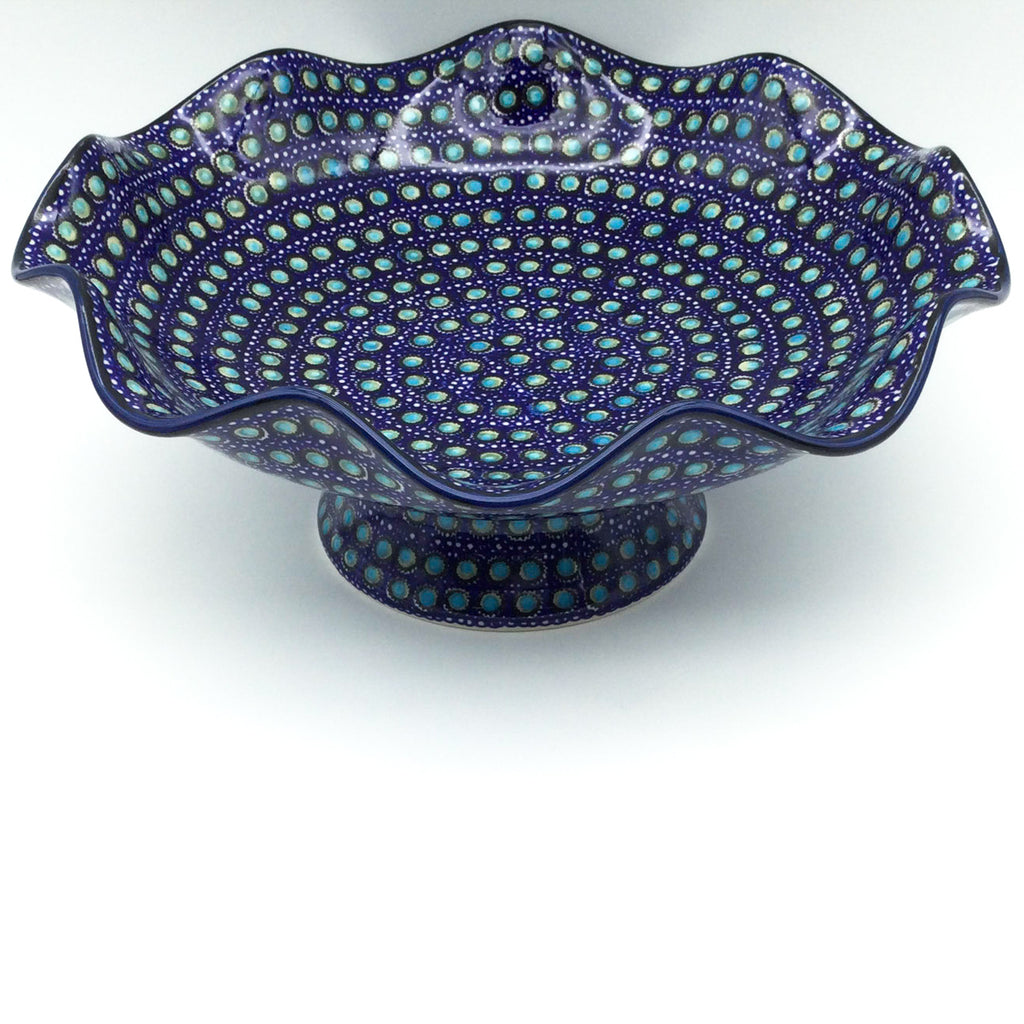 Fluted Pedestal Bowl in Blue Moon