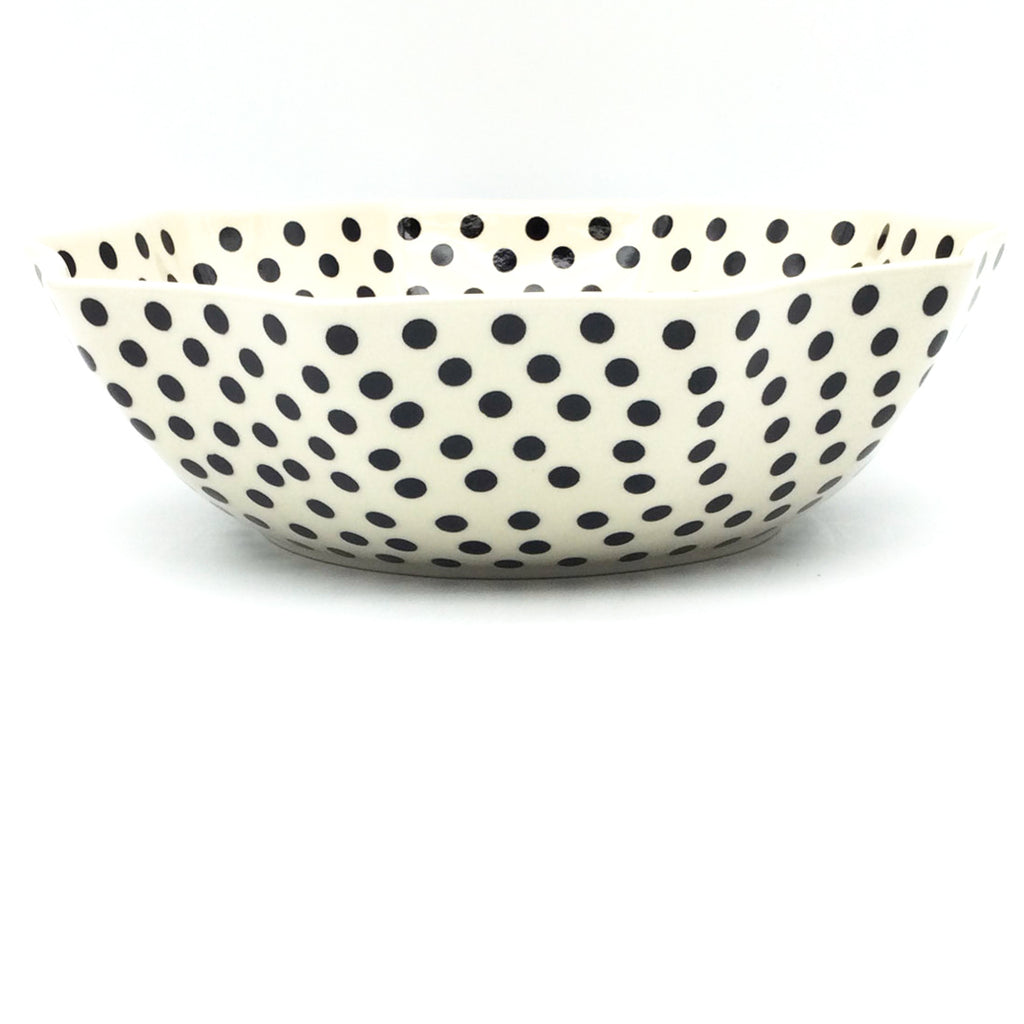 Lg New Kitchen Bowl in Black Polka-Dot